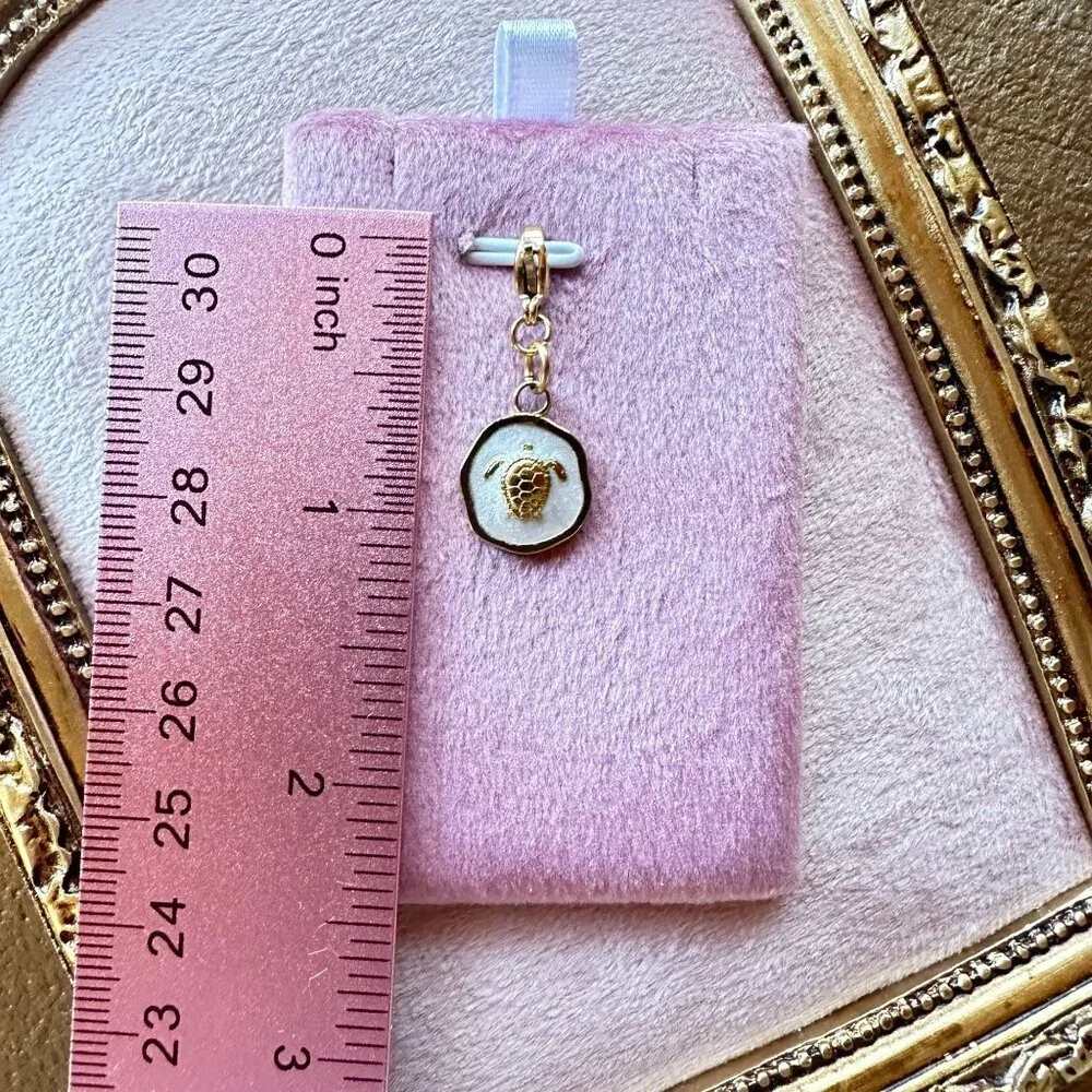 Sea Turtle Charm 18K Gold PVD Stainless Steel w/ Lobster Claw Clasp - Picture 2 of 10